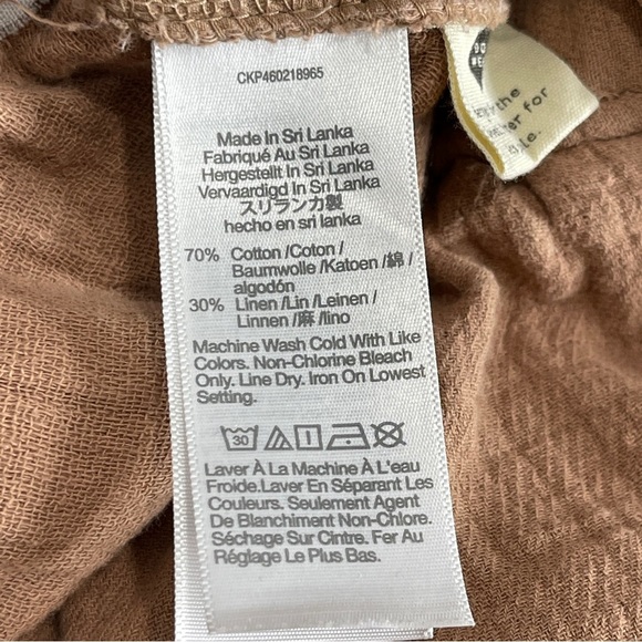 Madewell Plus Cotton-Linen Pull-On High-Rise Tapered Pants Button-Front Edition - Picture 9 of 11